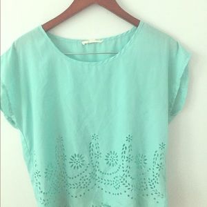 Selling this cute little turquoise, detailed shirt